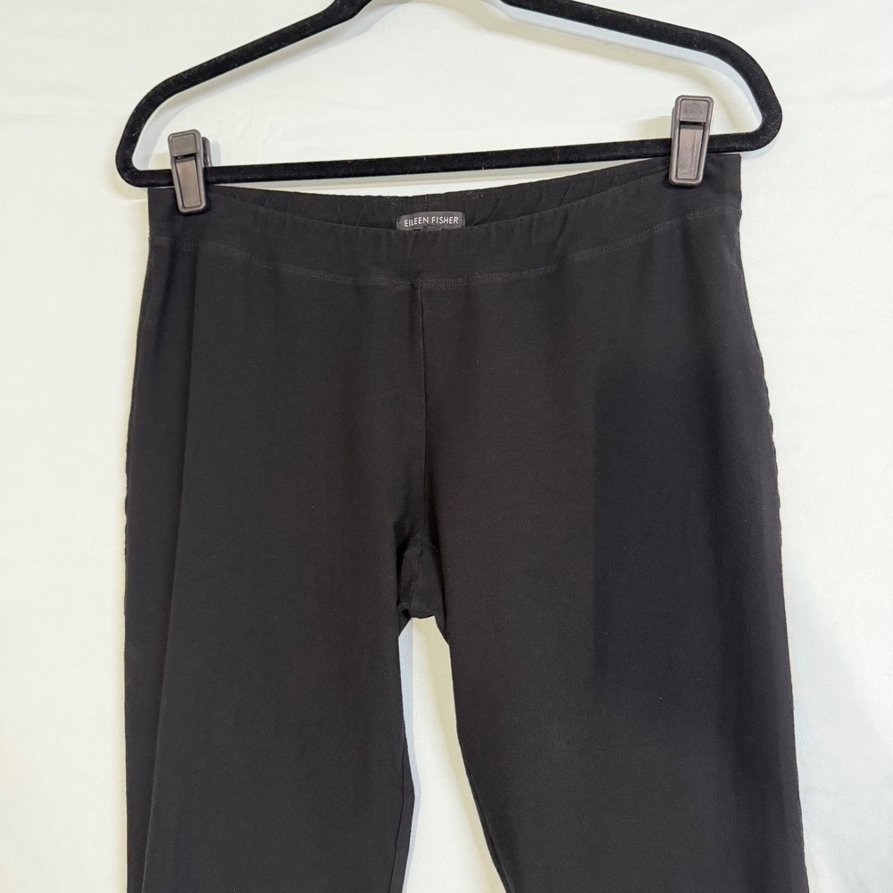 Eileen Fisher Size-M Womens Black Stretch Jersey Leggings Slim Crop Pants - Picture 5 of 11